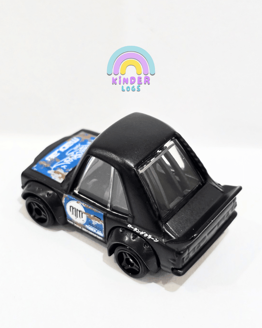 Tooned Hot Wheels Mazda RX - 3 - Matte Black (Uncarded) - Kinder Logs