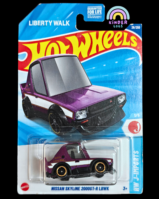 Tooned Hot Wheels Nissan Skyline 2000 GT - R LBWK - Purple (Imported) - Kinder Logs