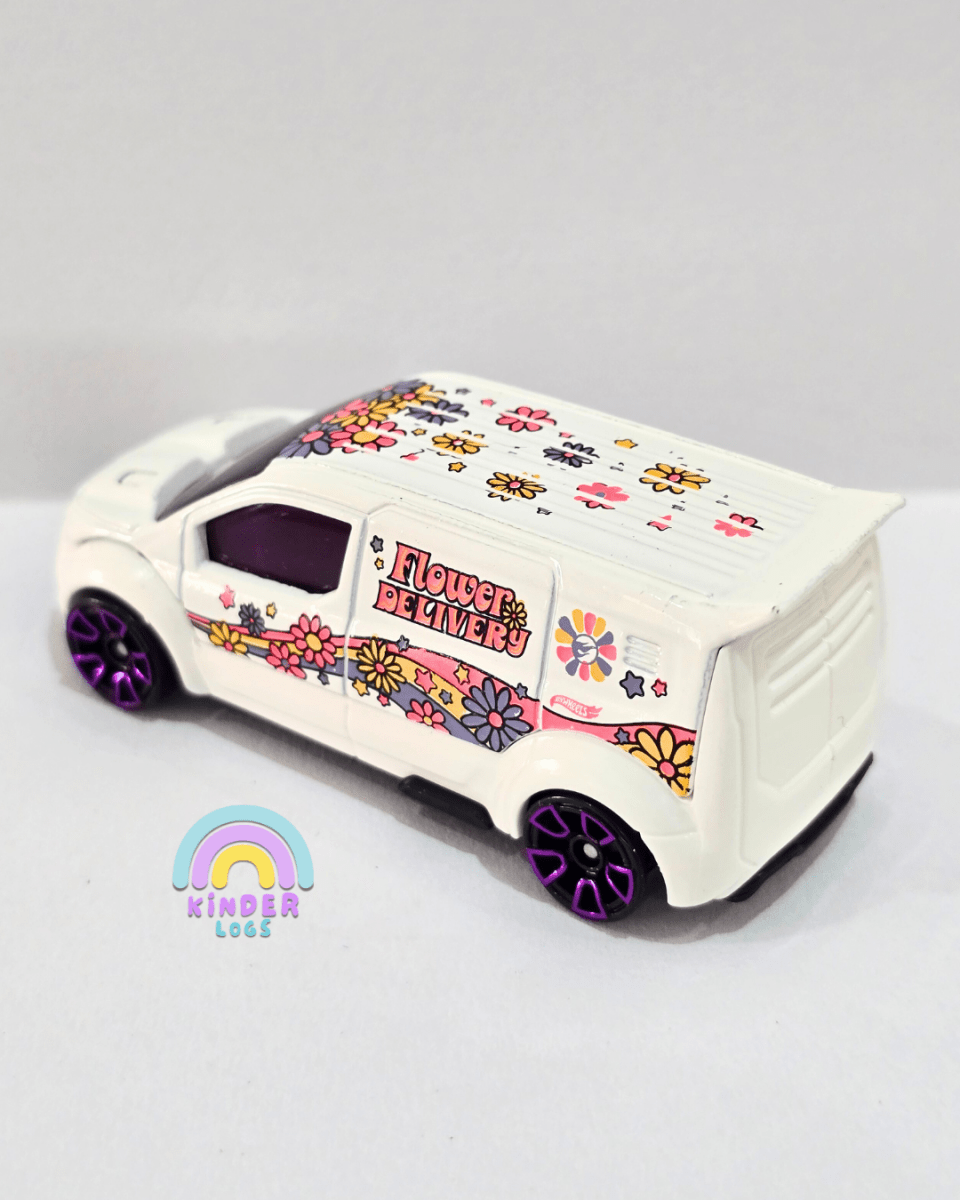 Treasure Hunt Hot Wheels Ford Transit Connect Flower Delivery Van (Uncarded) - Kinder Logs