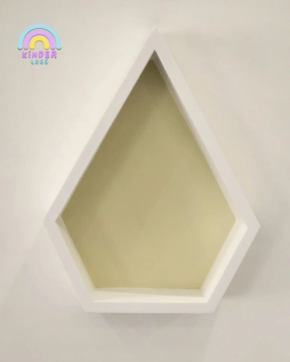 White Diamond - Shape Wall - Hanging With A Yellow Background - Kinder Logs