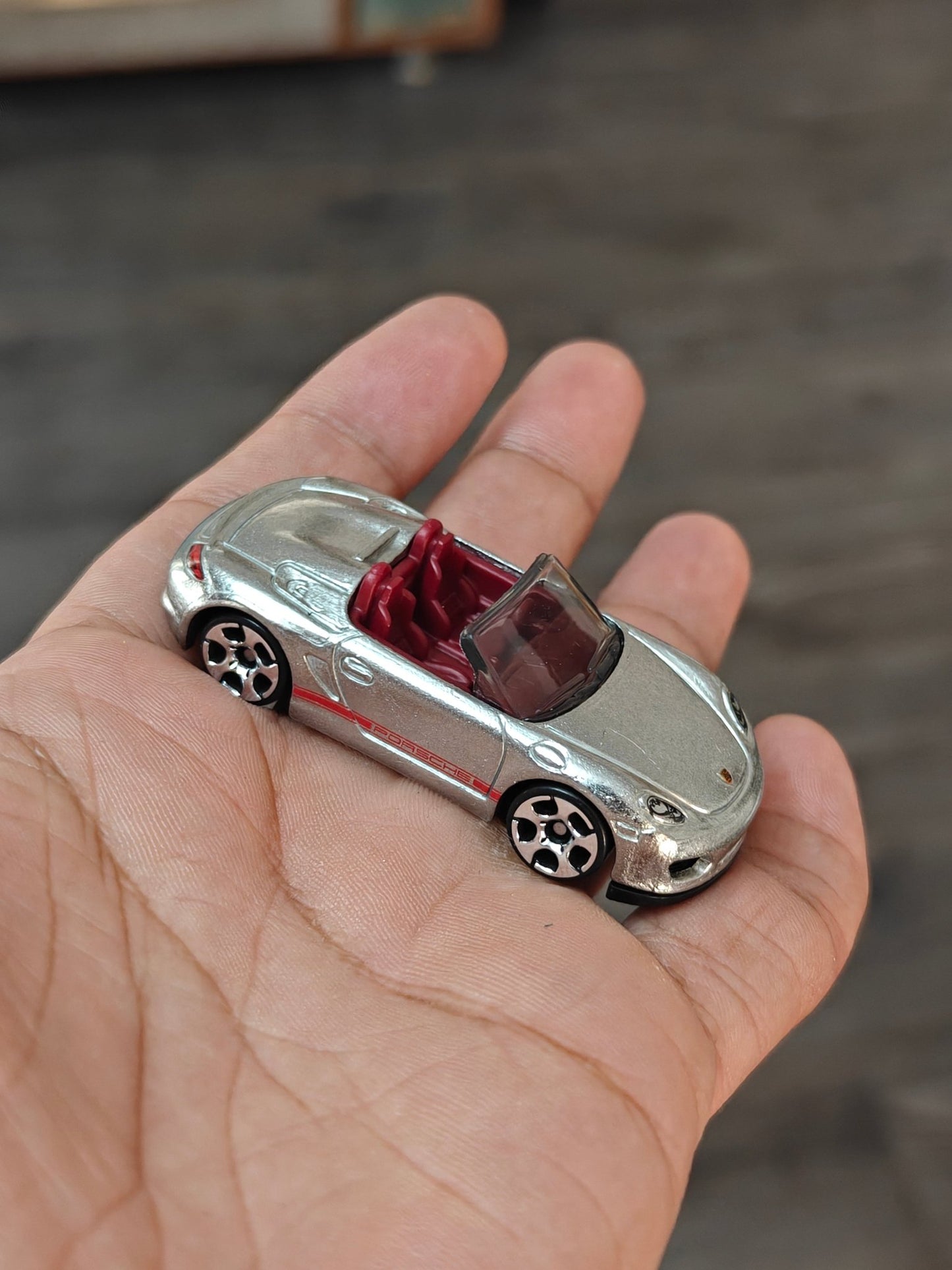 ZAMAC Hot Wheels Porsche Boxster Spyder (Uncarded - New) - Kinder Logs