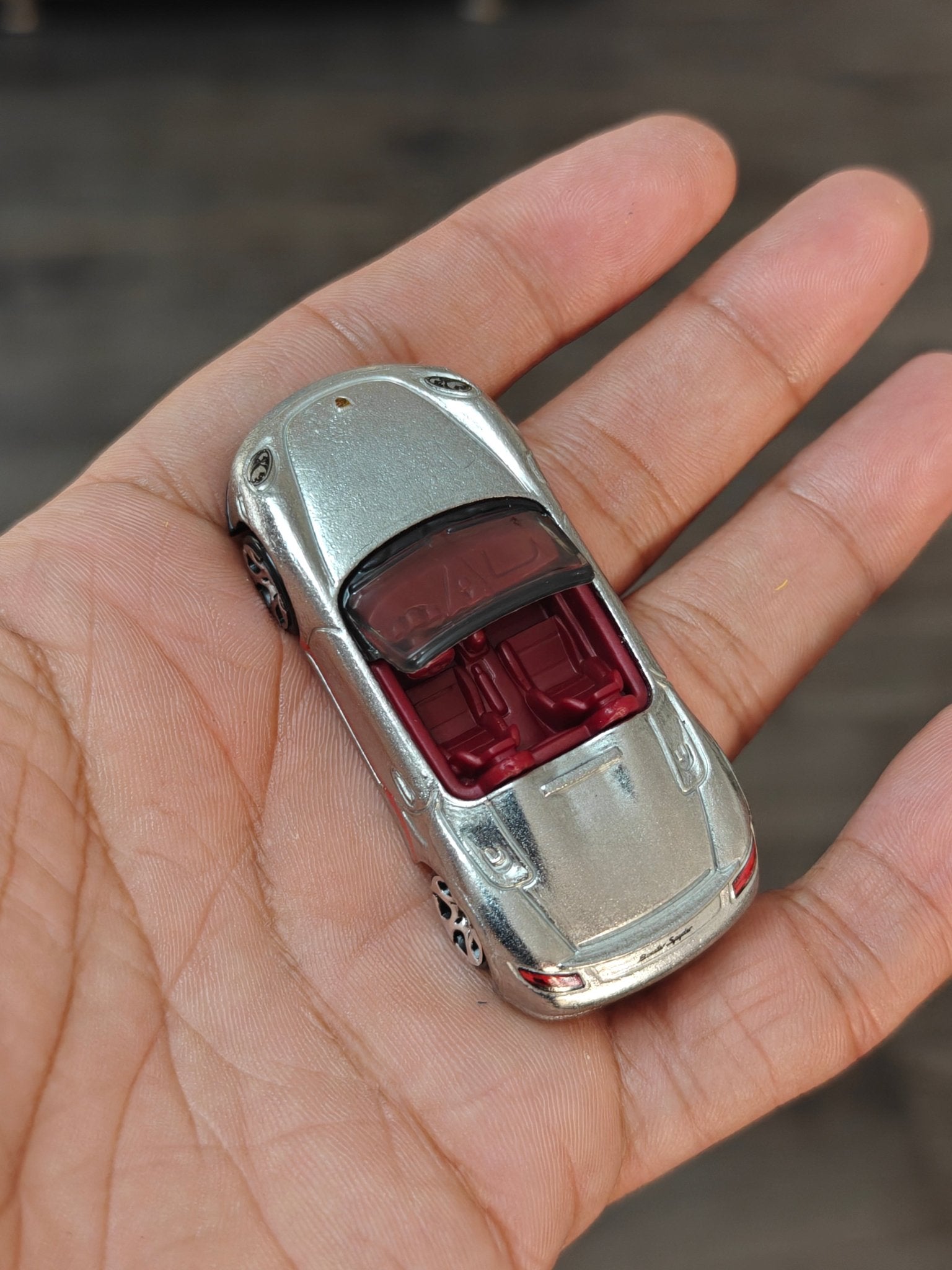 ZAMAC Hot Wheels Porsche Boxster Spyder (Uncarded - New) - Kinder Logs