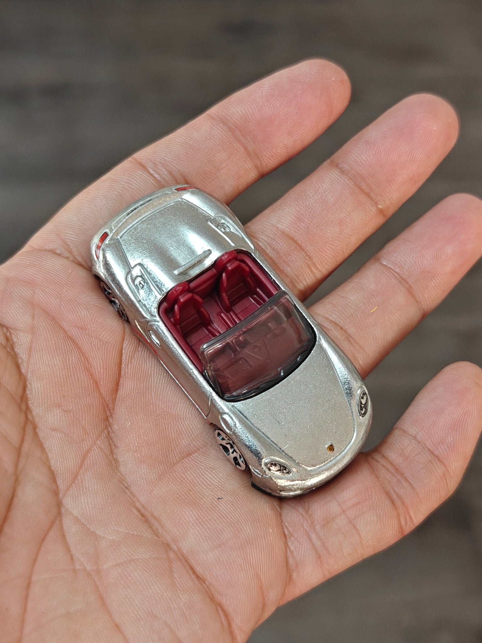 ZAMAC Hot Wheels Porsche Boxster Spyder (Uncarded - New) - Kinder Logs