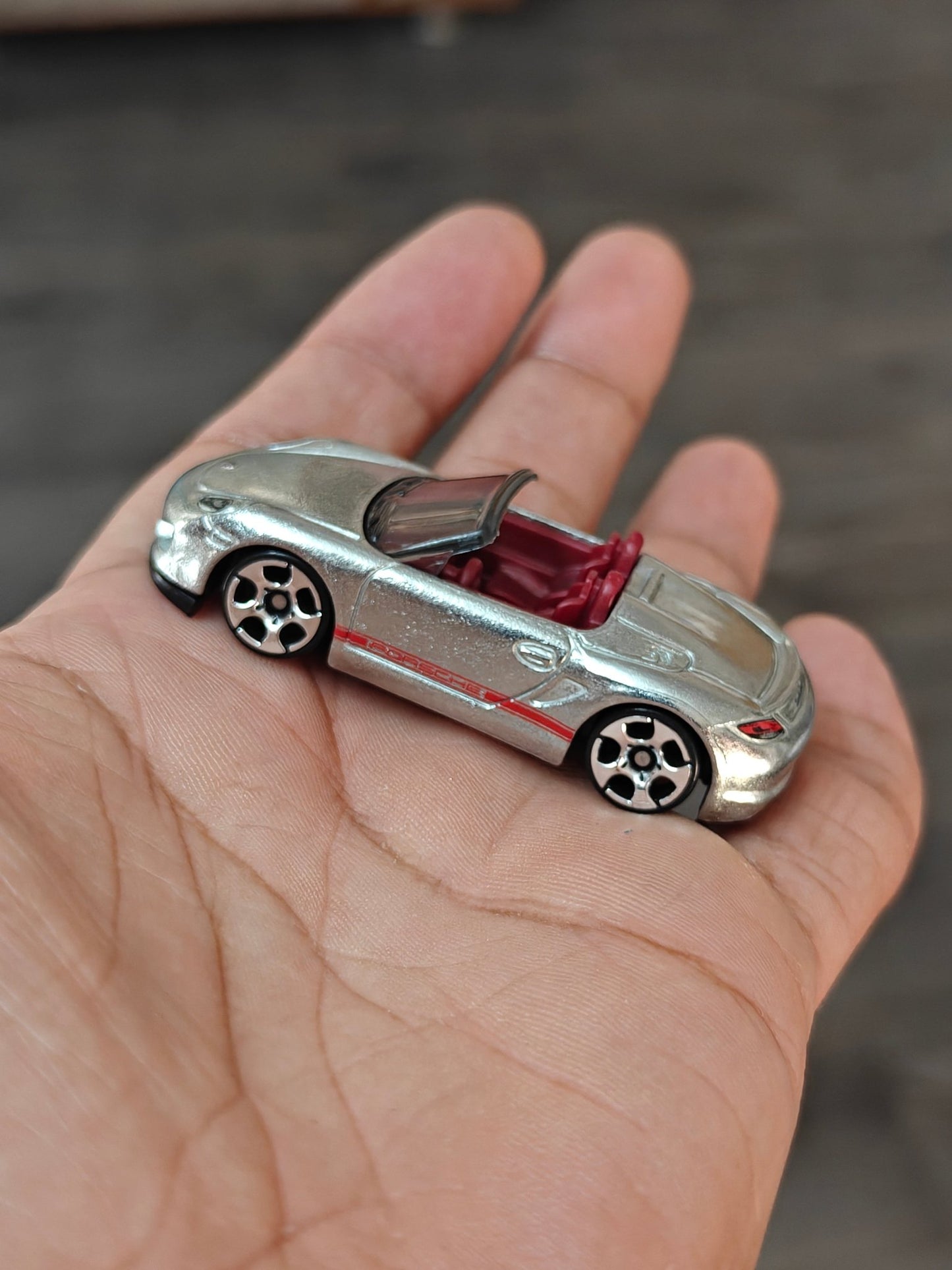 ZAMAC Hot Wheels Porsche Boxster Spyder (Uncarded - New) - Kinder Logs
